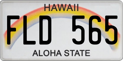 HI license plate FLD565