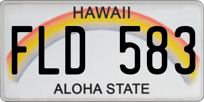 HI license plate FLD583