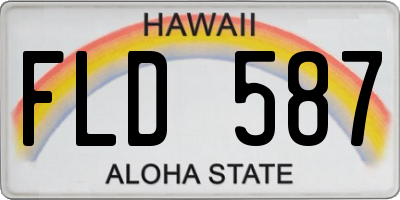 HI license plate FLD587