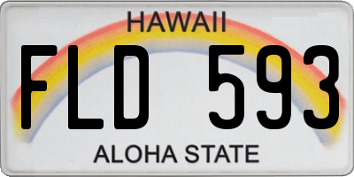 HI license plate FLD593