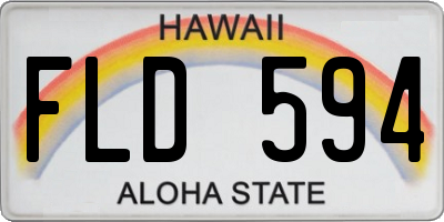 HI license plate FLD594