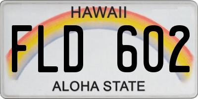 HI license plate FLD602