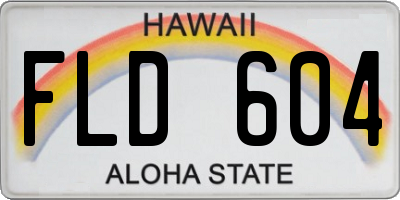 HI license plate FLD604
