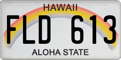 HI license plate FLD613