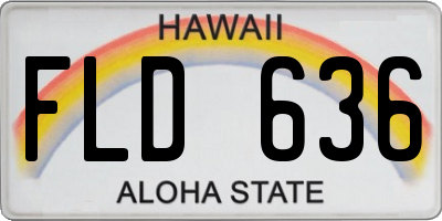HI license plate FLD636