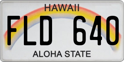 HI license plate FLD640