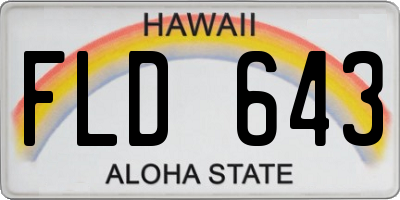 HI license plate FLD643