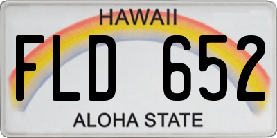 HI license plate FLD652