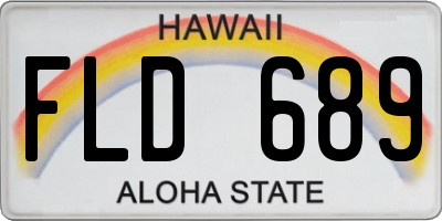 HI license plate FLD689