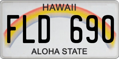 HI license plate FLD690