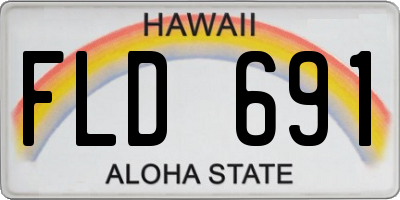 HI license plate FLD691