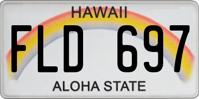 HI license plate FLD697