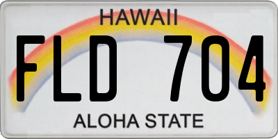 HI license plate FLD704