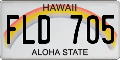 HI license plate FLD705