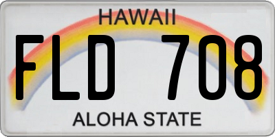 HI license plate FLD708