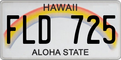HI license plate FLD725
