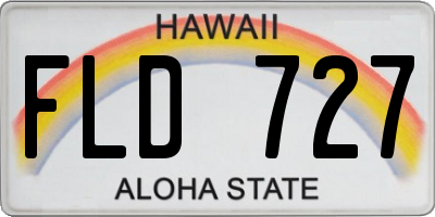 HI license plate FLD727