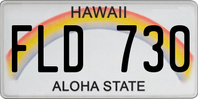 HI license plate FLD730