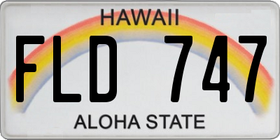 HI license plate FLD747