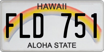 HI license plate FLD751