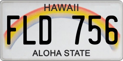 HI license plate FLD756