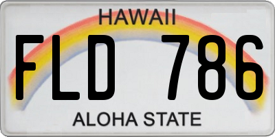 HI license plate FLD786
