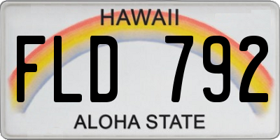 HI license plate FLD792