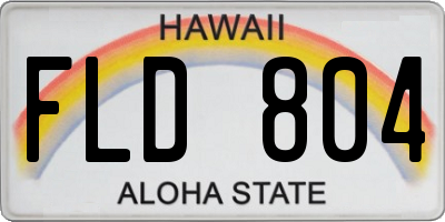 HI license plate FLD804