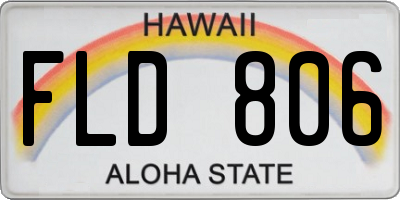 HI license plate FLD806