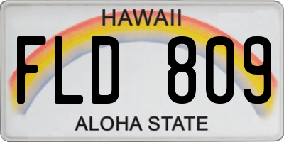 HI license plate FLD809