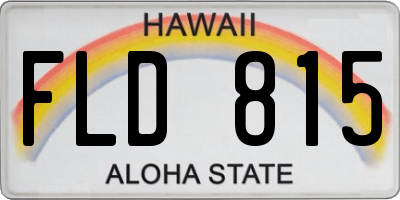 HI license plate FLD815