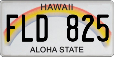 HI license plate FLD825