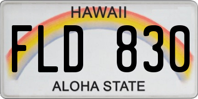 HI license plate FLD830