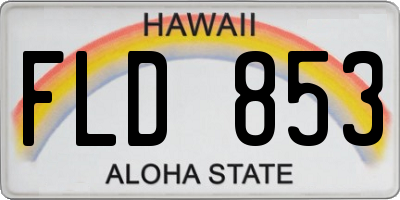 HI license plate FLD853
