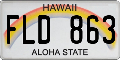 HI license plate FLD863