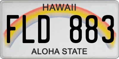 HI license plate FLD883