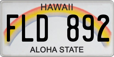 HI license plate FLD892