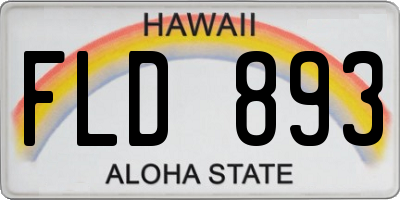 HI license plate FLD893