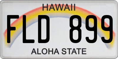 HI license plate FLD899