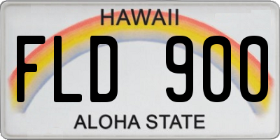 HI license plate FLD900