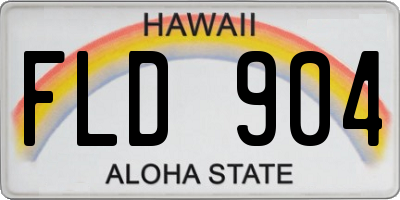 HI license plate FLD904