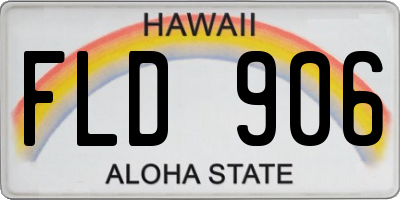 HI license plate FLD906
