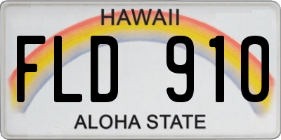 HI license plate FLD910