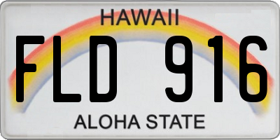 HI license plate FLD916