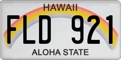 HI license plate FLD921