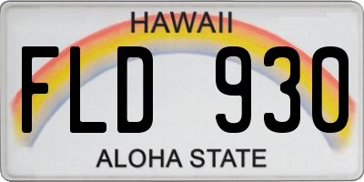 HI license plate FLD930