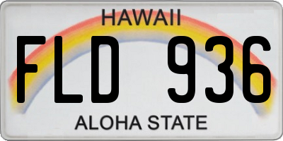 HI license plate FLD936