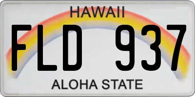 HI license plate FLD937