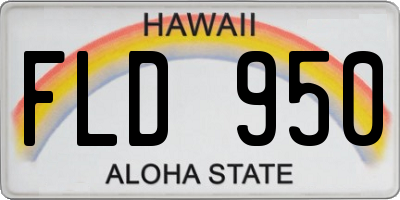 HI license plate FLD950