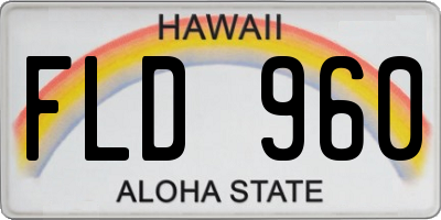 HI license plate FLD960